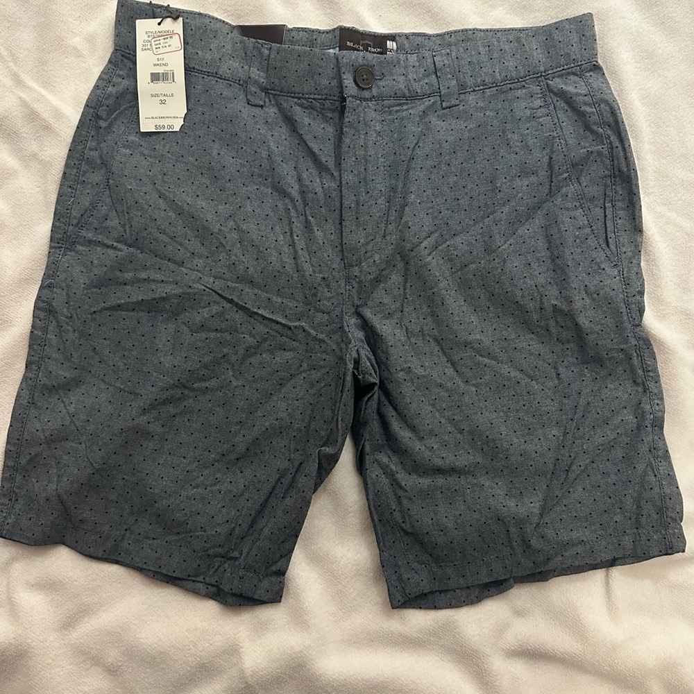 Black Brown 1826 Men's Blue Patterned Shorts